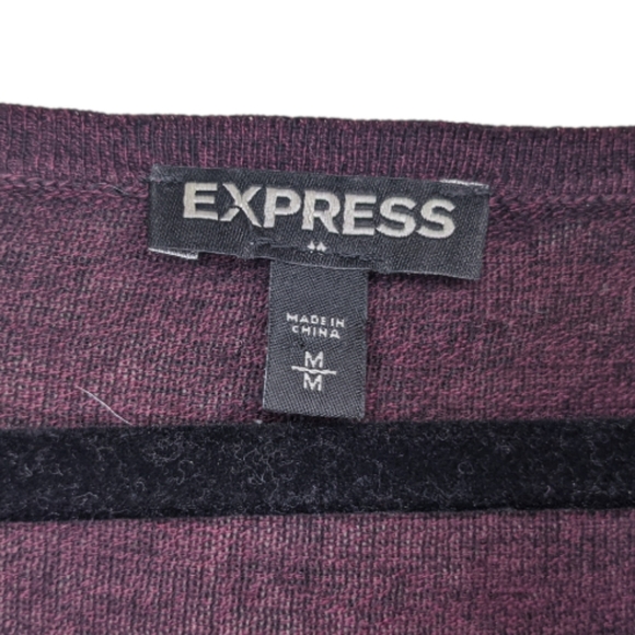 Express Dark Purple Maroon Asymmetrical Tunic Sweater - Size M 💜 - Picture 4 of 7